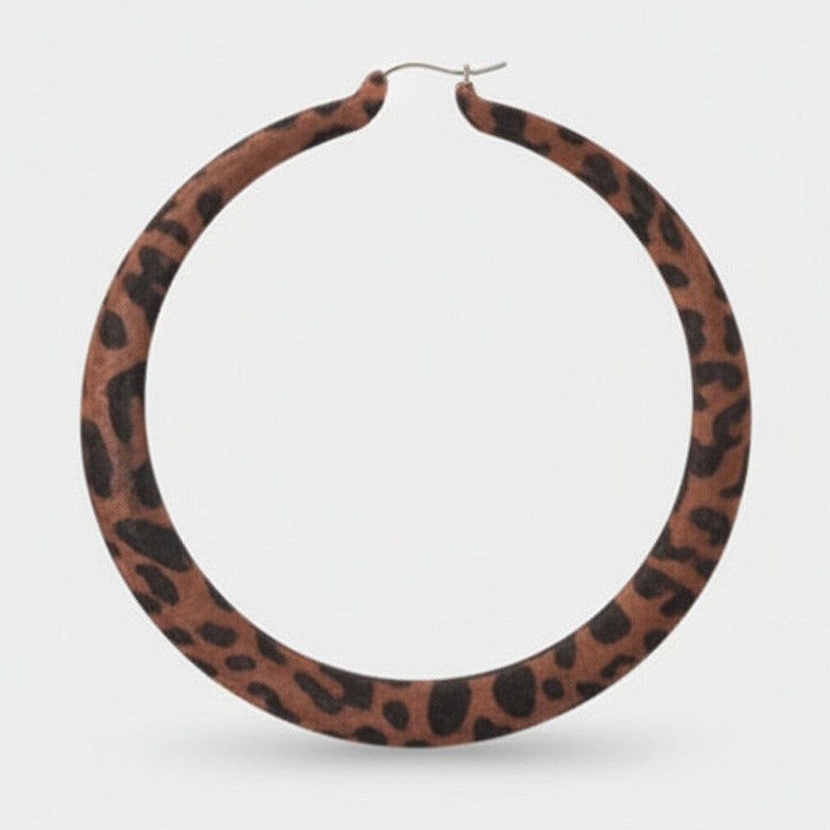 Leopard Print Brown Hoop Earrings – jewelry (view 1)