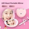 Rechargeable Heart-Shaped Pocket Mirror (Double-Sided) - Purple