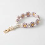 Crochet Daisy Flower Keychain - Lavender