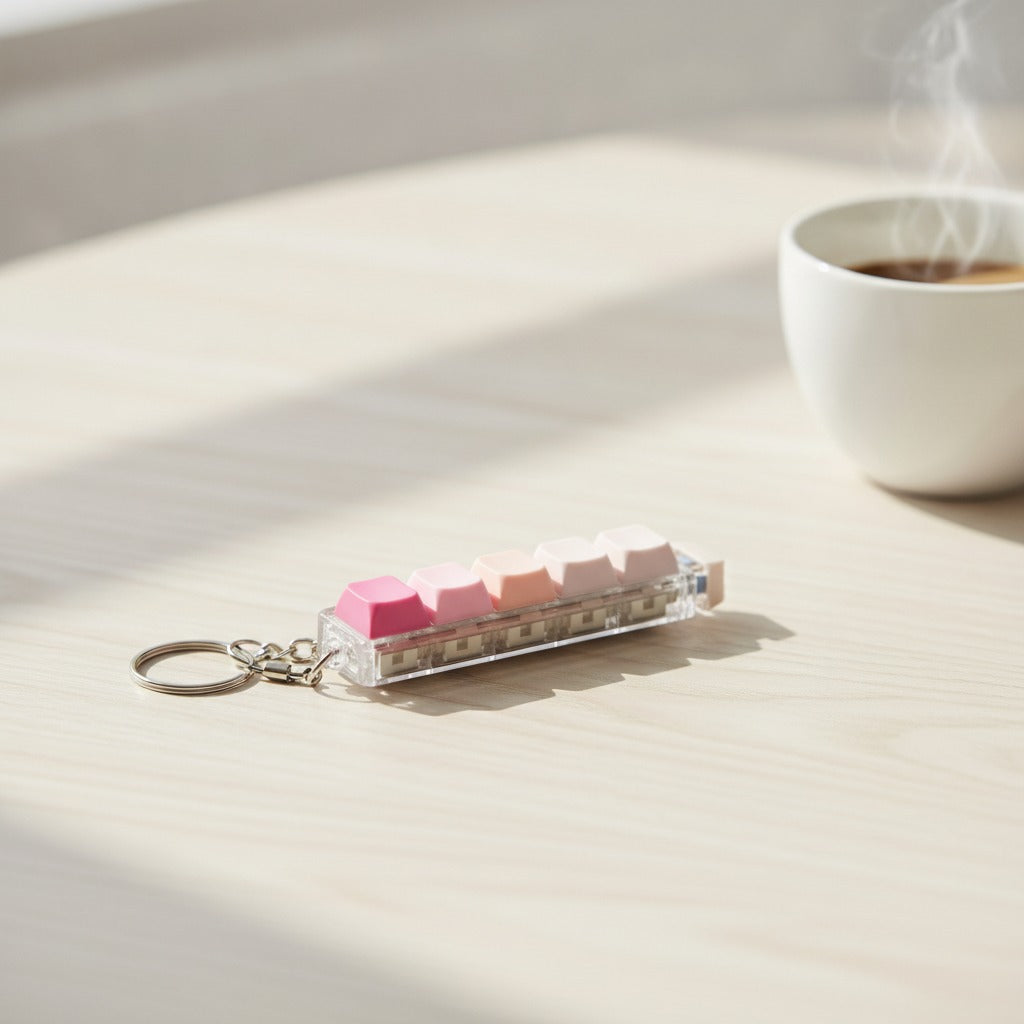 Mini Pop-It Button Keychain - Pink Gradient