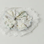 Lace Floral Scrunchie With Bow Detail – hair accessories (view 1)