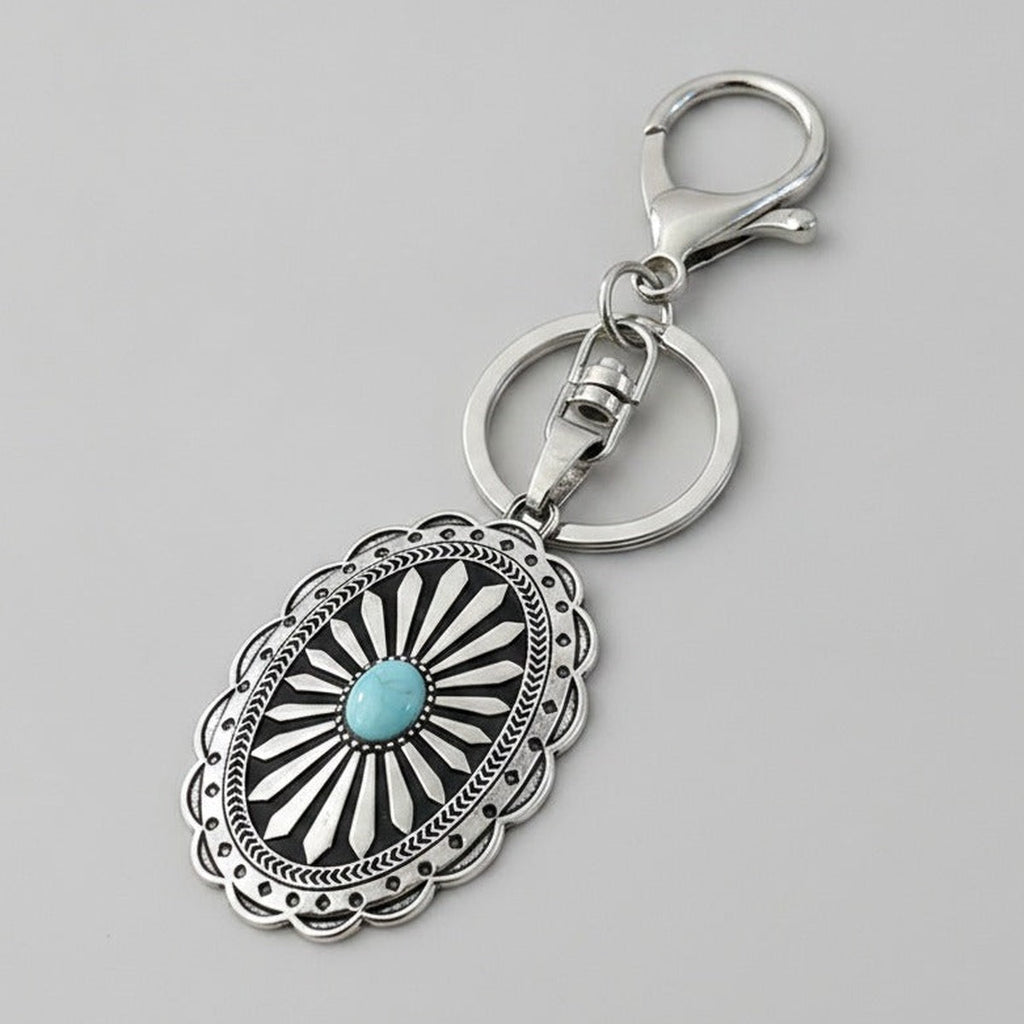 Western Turquoise Flower Keychain - Type 4