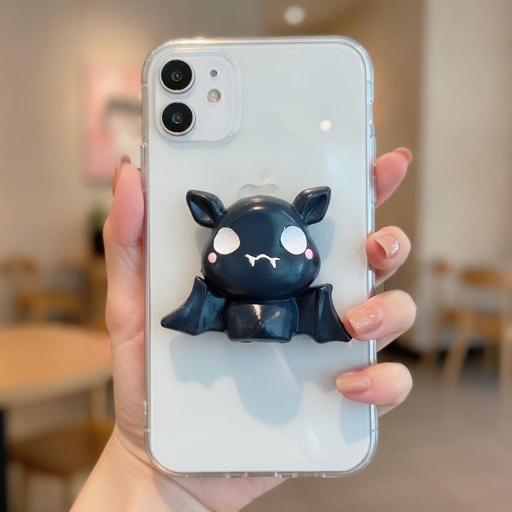 Adorable Crying Bat Plush Charm Black Bat