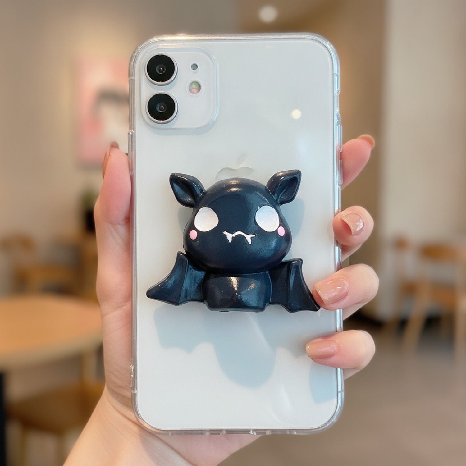 Adorable Crying Bat Plush Charm Black Bat