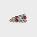 Sparkle Rhinestone Hair Clip Duo Green Accent
