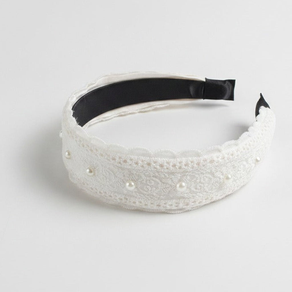 Textured Padded Headband - White