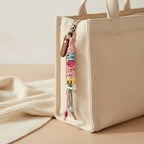 Beaded Letter Charm Keychain - Type 1