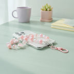 Iridescent Beaded Charm Keychain - Pink