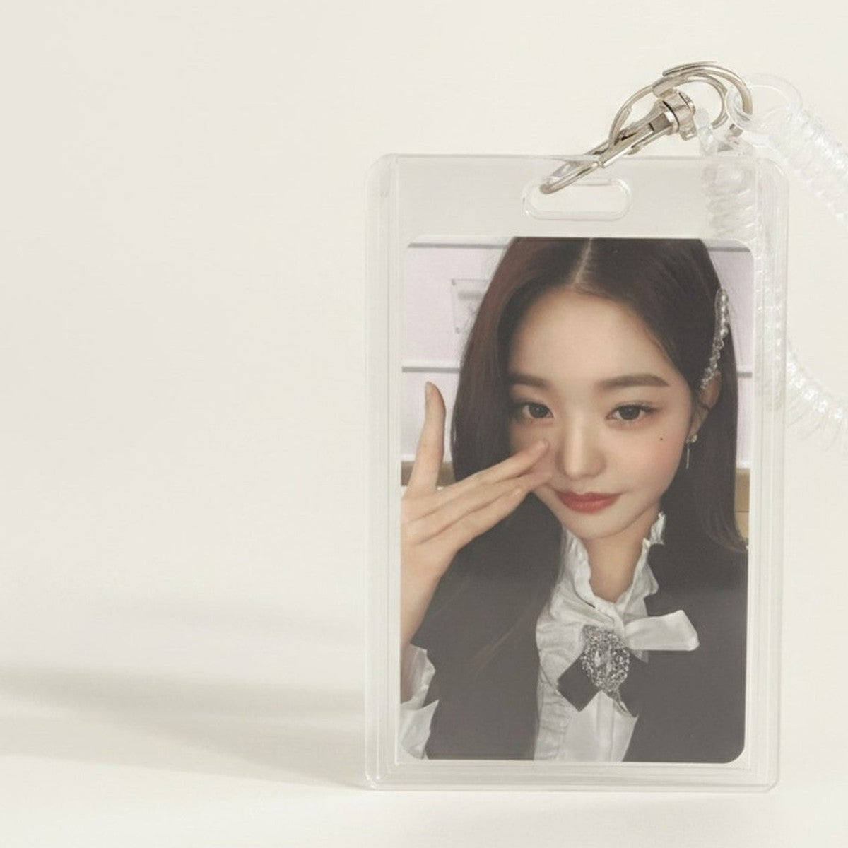 Clear Photocard Holder with Spring Coil Keychain – apparel accessories (view 1)