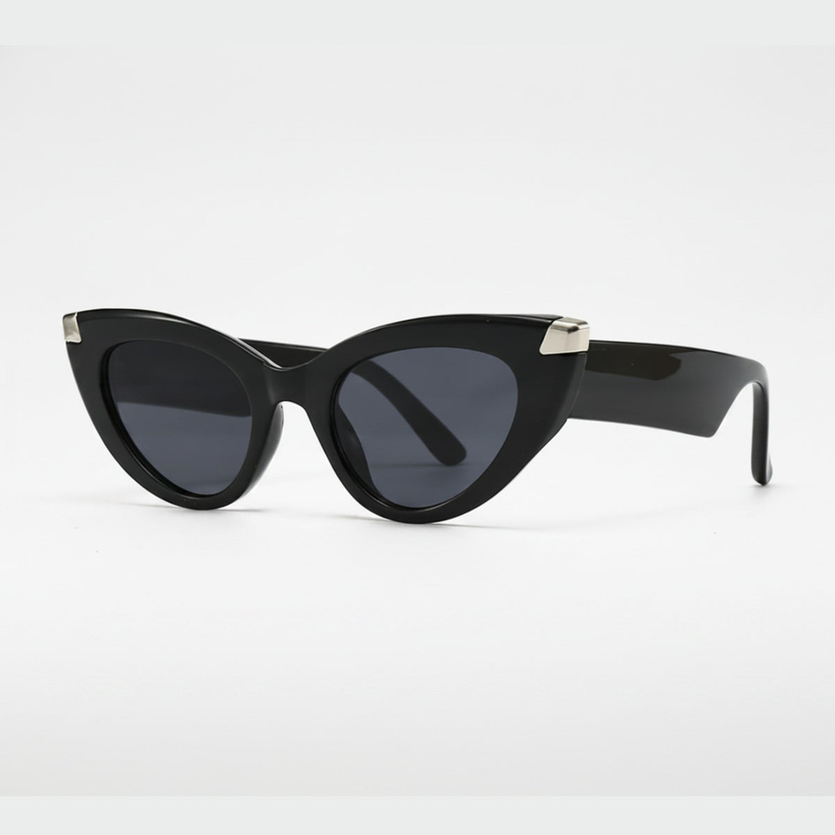 Black Cat Eye Sunglasses With Metal Accents – eyewear (view 1)