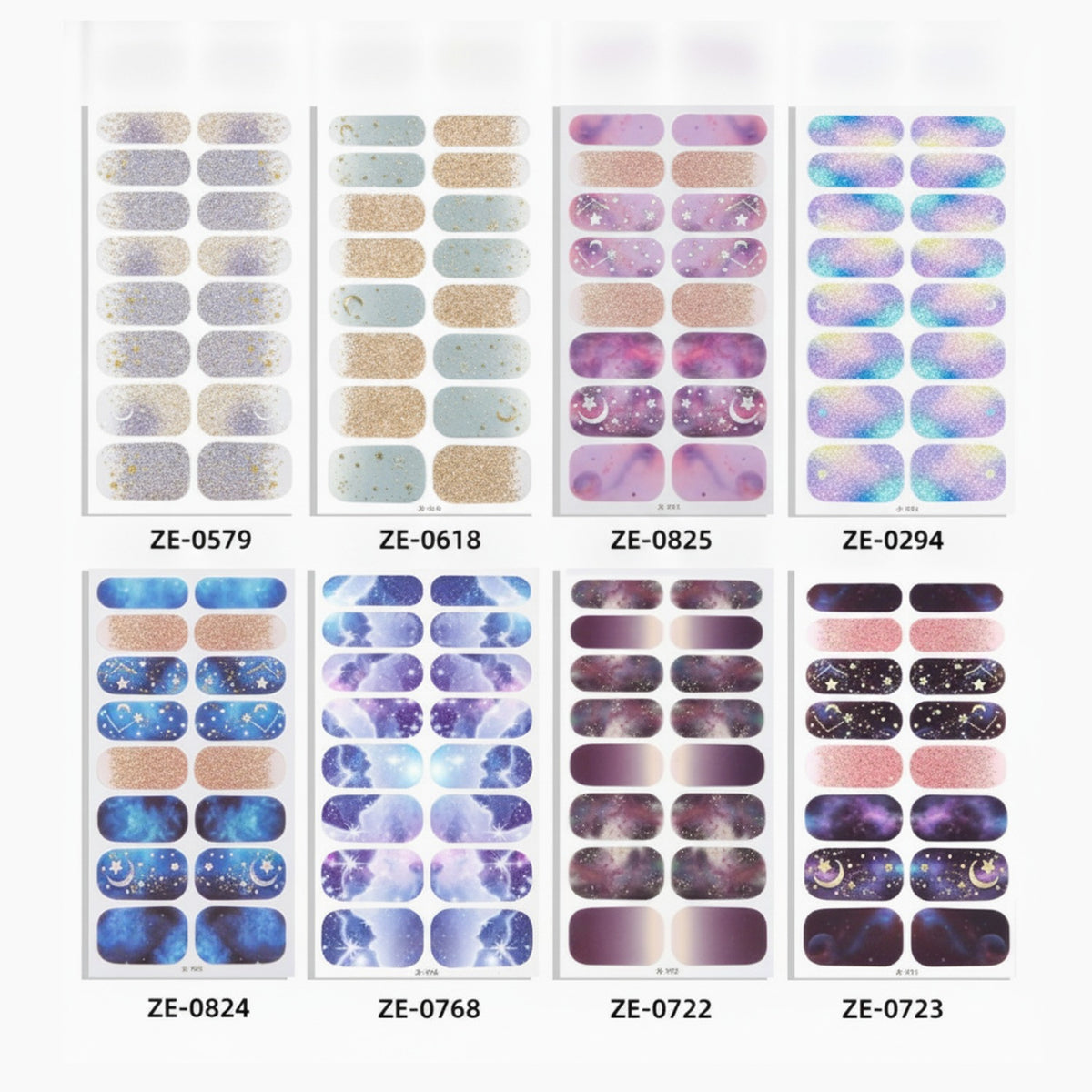 Nail Art Sticker Strips Colorful Collection Pack – Korean nail care (view 1)
