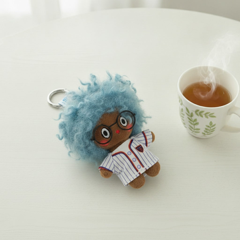 Cartoon Mix Animal Doll Keychain - Haze Blue&Brown Skin