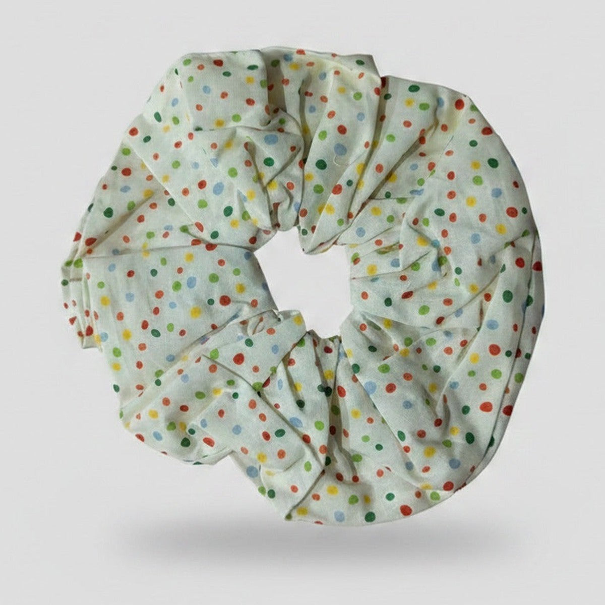 Colorful Polka Dot Ruched Hair Scrunchie – hair accessories