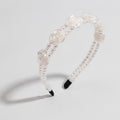 Pearl Double Row Camellia Headband - Pearl Camellia