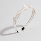 Pearl Double Row Camellia Headband - Pearl Camellia