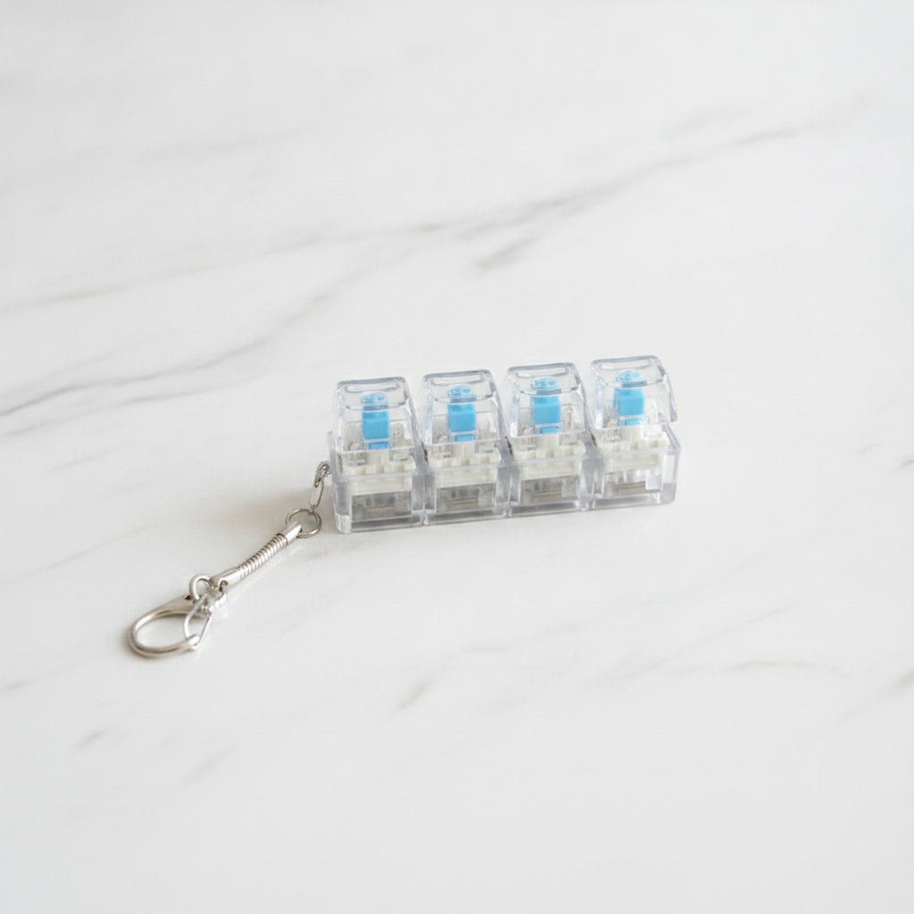Four-Key Mechanical Switch Keychain - Clear