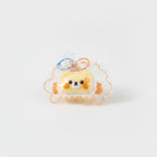 Fuzzy Cat Squishy Keychain - Yellow