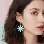 Daisy Dangle Earrings - Blue Daisy