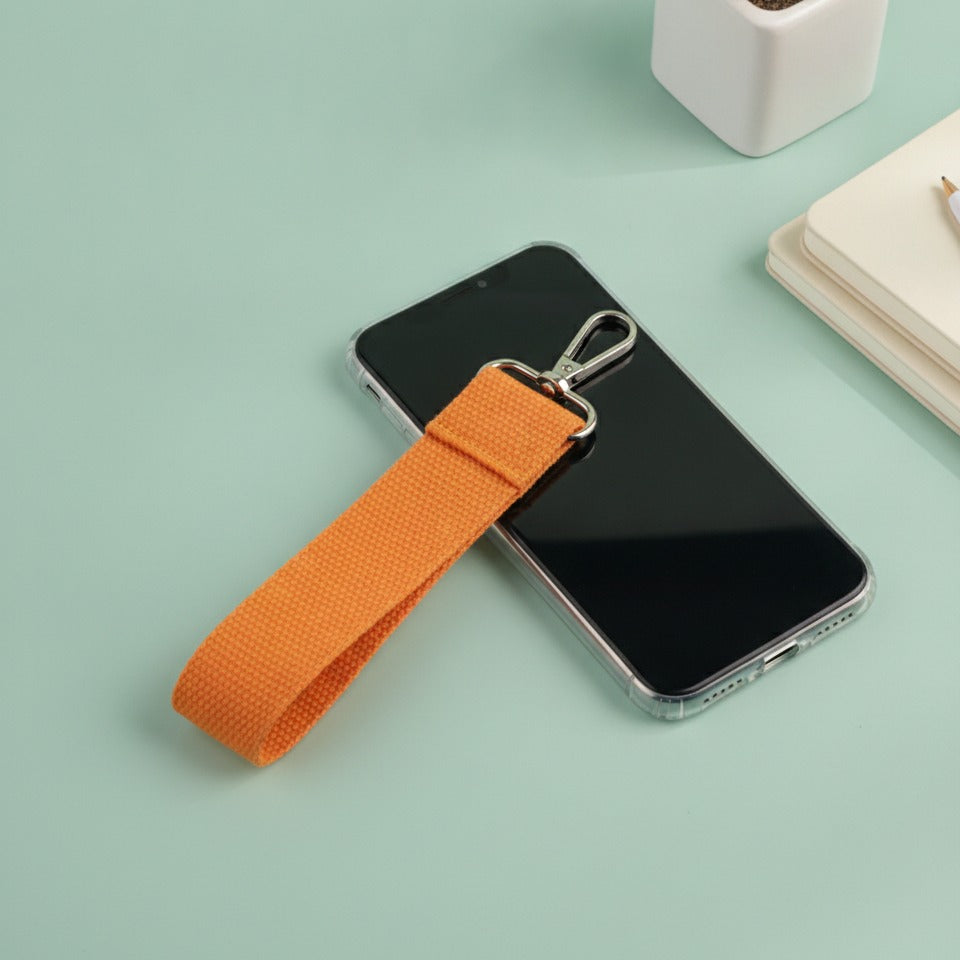 Textured Keychain Pouch Kit - Silver Hook Orange