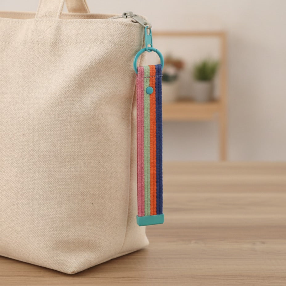 Fabric Keychain DIY Kit Set - Multi-color Striped (No.10)