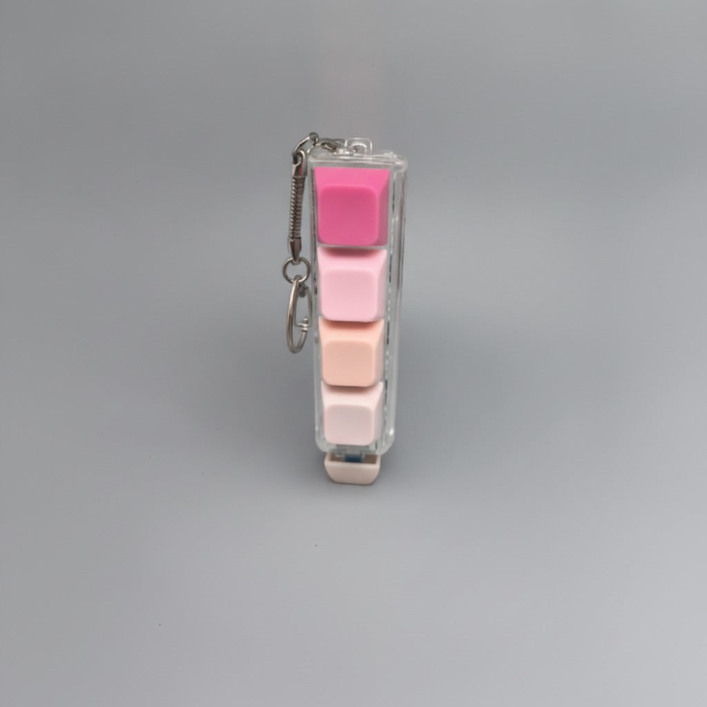 Mini Pop-It Button Keychain - Pink Gradient