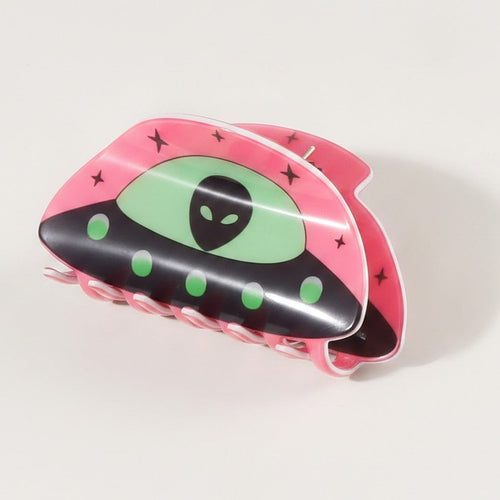 Alien UFO Hair Claw Clip - Pink Alien UFO – hair accessories (view 1)