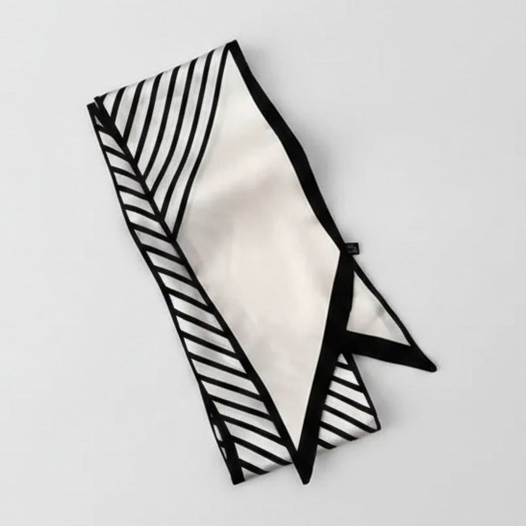 Striped Black & White Triangle Scarf Wrap – scarves & belts (view 1)