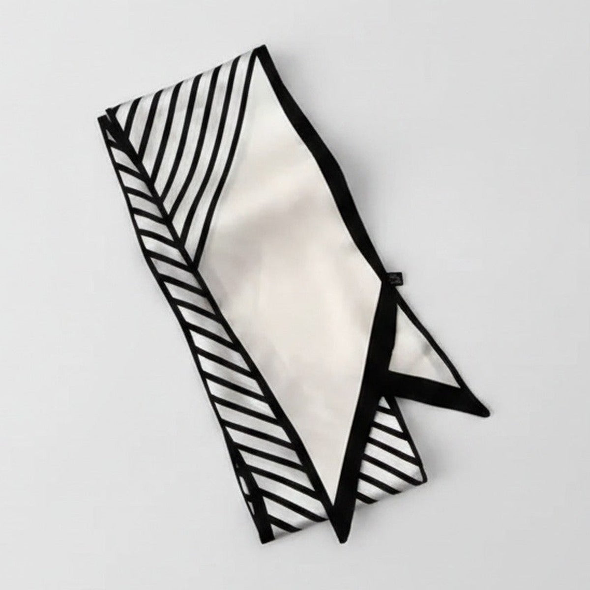 Striped Black & White Triangle Scarf Wrap – scarves & belts (view 1)