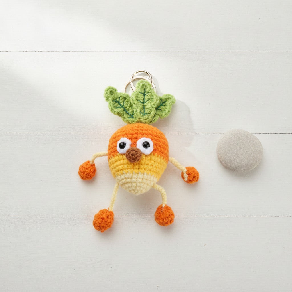Tiny Bear Crochet Keychain DIY Kit - Carrot Yellow