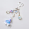 Ocean Fantasy Keychain with Shell & Star Charms - 25B51 Glass Ball Rainbow Fish Blue Purple – novelty & toys (view 1)