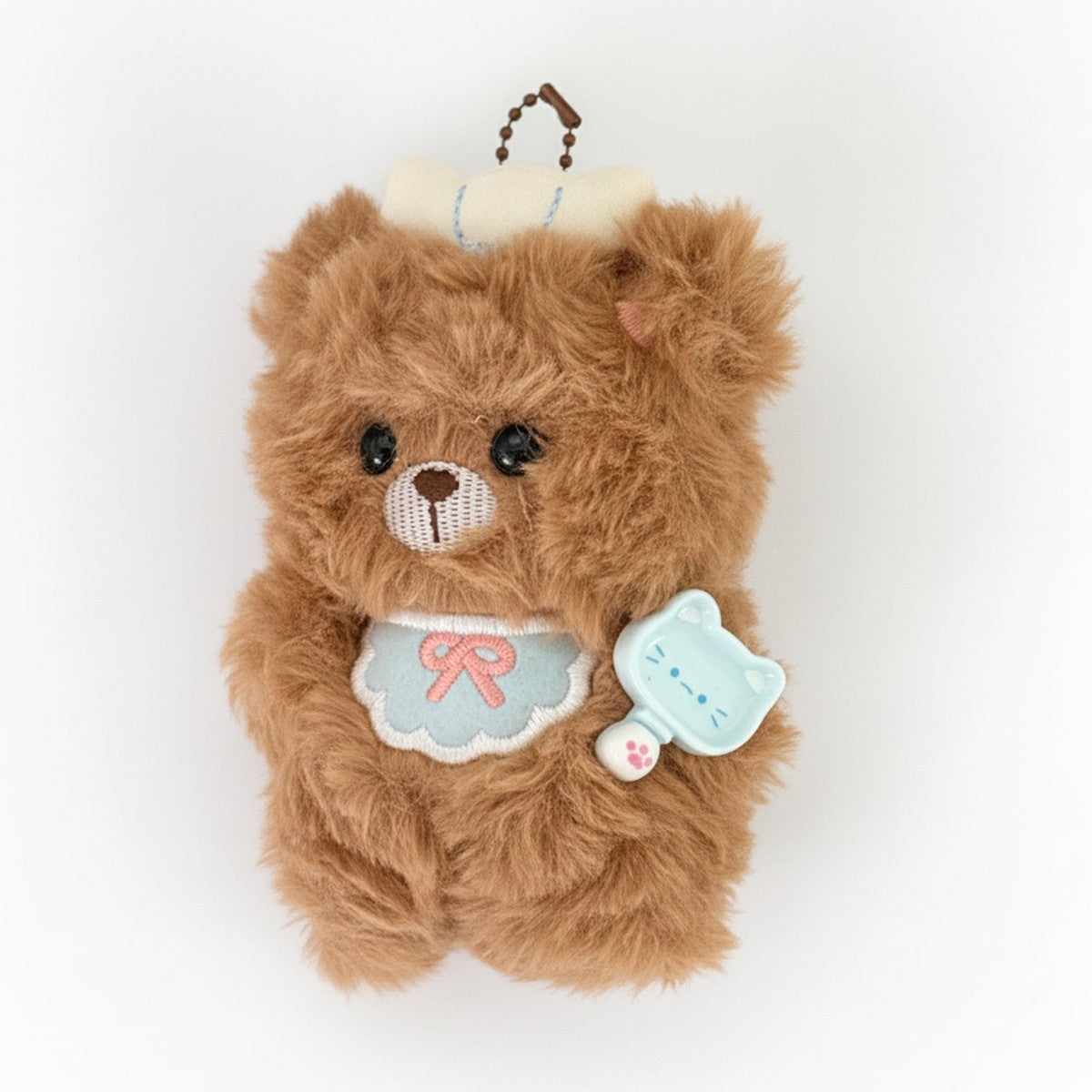 Chef Bear Plush Keychain Charm - Brown – novelty & toys (view 1)