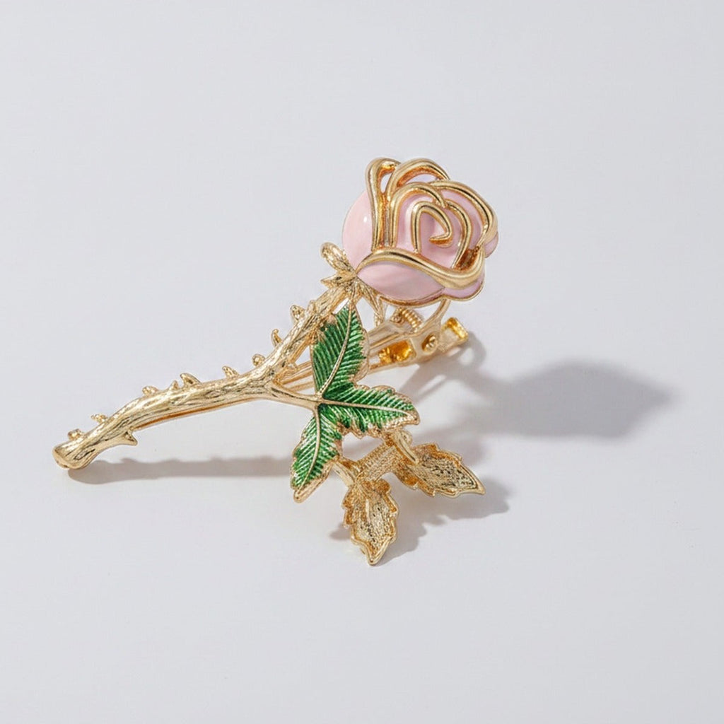 Rose Flower Hair Claw Clip - Rose Gold – hair accessories (view 1)