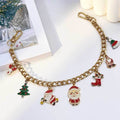 Christmas Santa Bag Charm DIY Holiday Purse Accessory - Gold