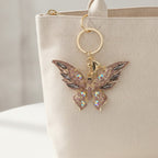 Sparkly Butterfly Charm Keychain - Purple