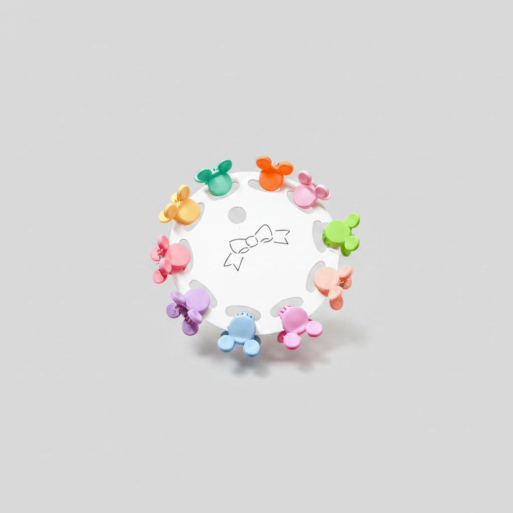 Blue Flower Hair Clips Set Mickey
