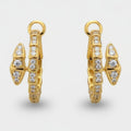 Sparkly Gold Huggie Hoop Earrings Gold