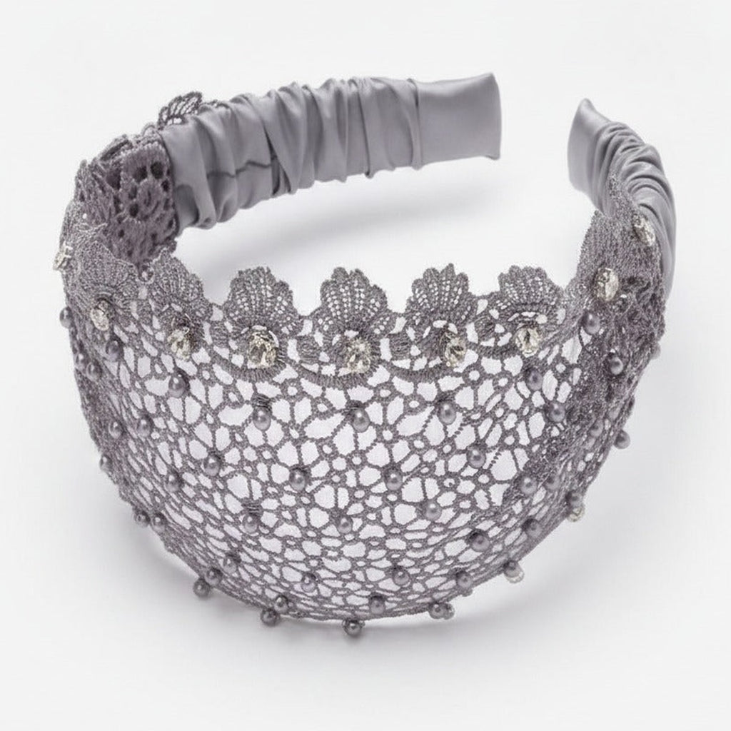 Lace Padded Headband - Gray
