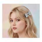 Polka Dot Bone Hair Claw - Blue Polka Dot