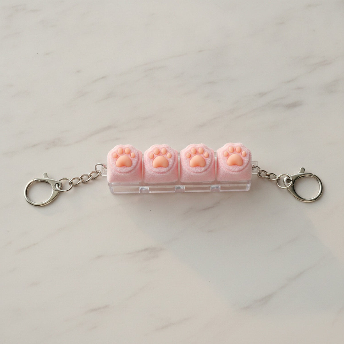 Pop It Paw Pad Keychain - Pink