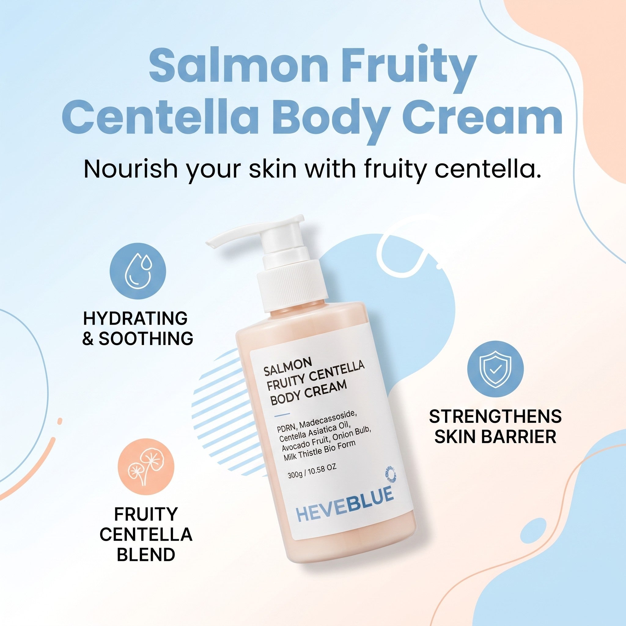 Salmon Fruity Centella Body Cream 300g
