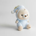 Cozy Bear Plush Keychain - Blue