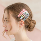 Polka Dot Teardrop Hair Clips Set Red Rainbow Black Mix