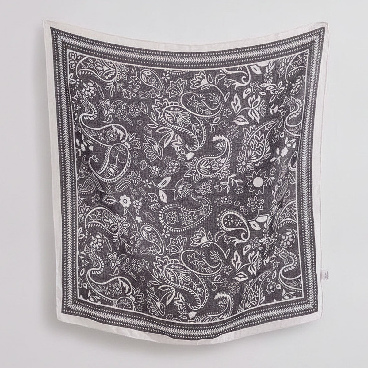Paisley Bandana Scarf - Classic Charcoal