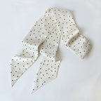 Polka Dot Cream Silk Hair Scarf – scarves & belts (view 1)