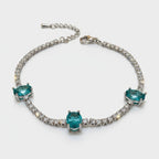 Teal Oval Rhinestone Tennis Bracelet – jewelry (view 1)