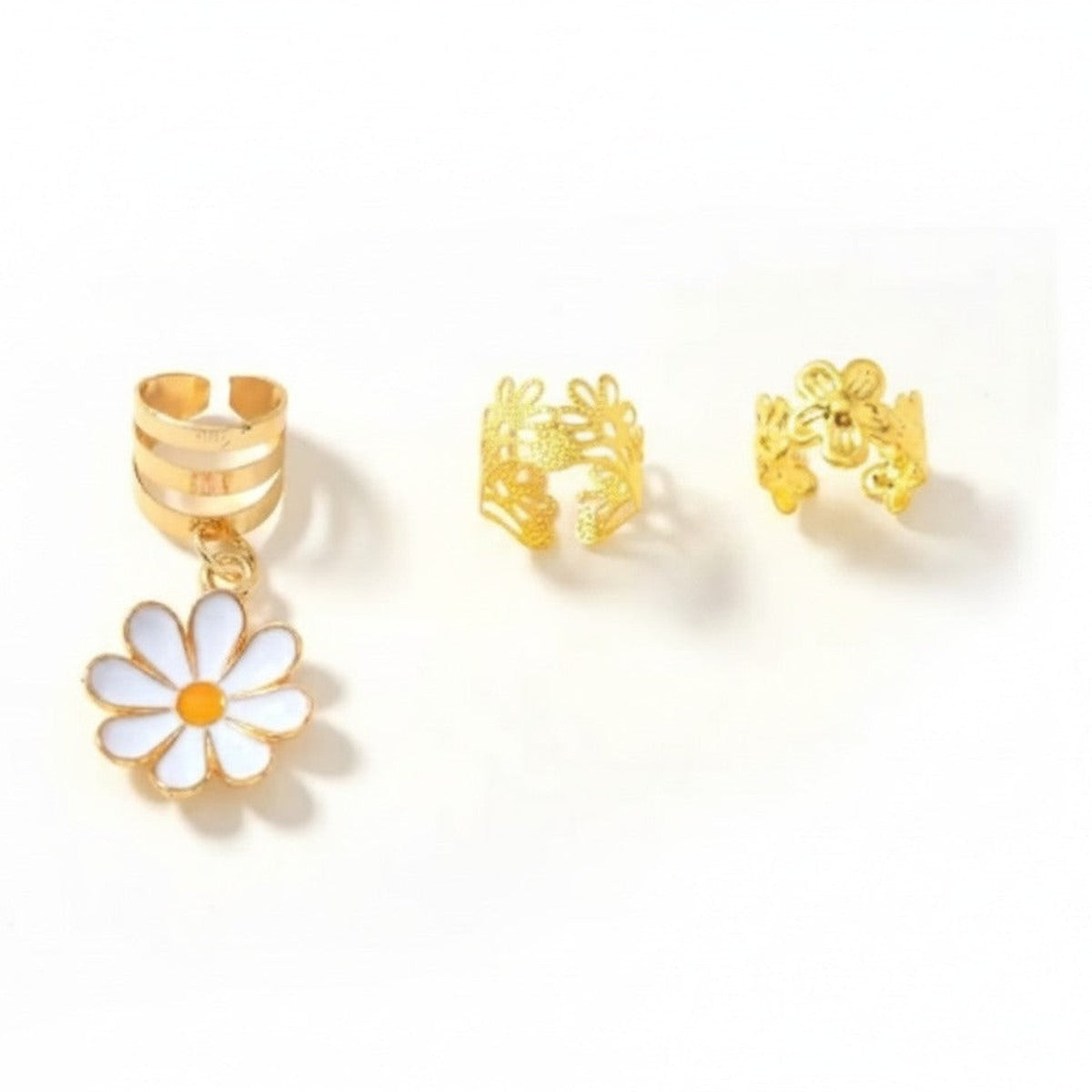 Daisy Charm Hair Clip Set - Gold – hair accessories