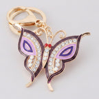Ornate Butterfly Keychain Charm - Purple