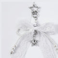 Lace Ribbon Pearl Bag Charm - White