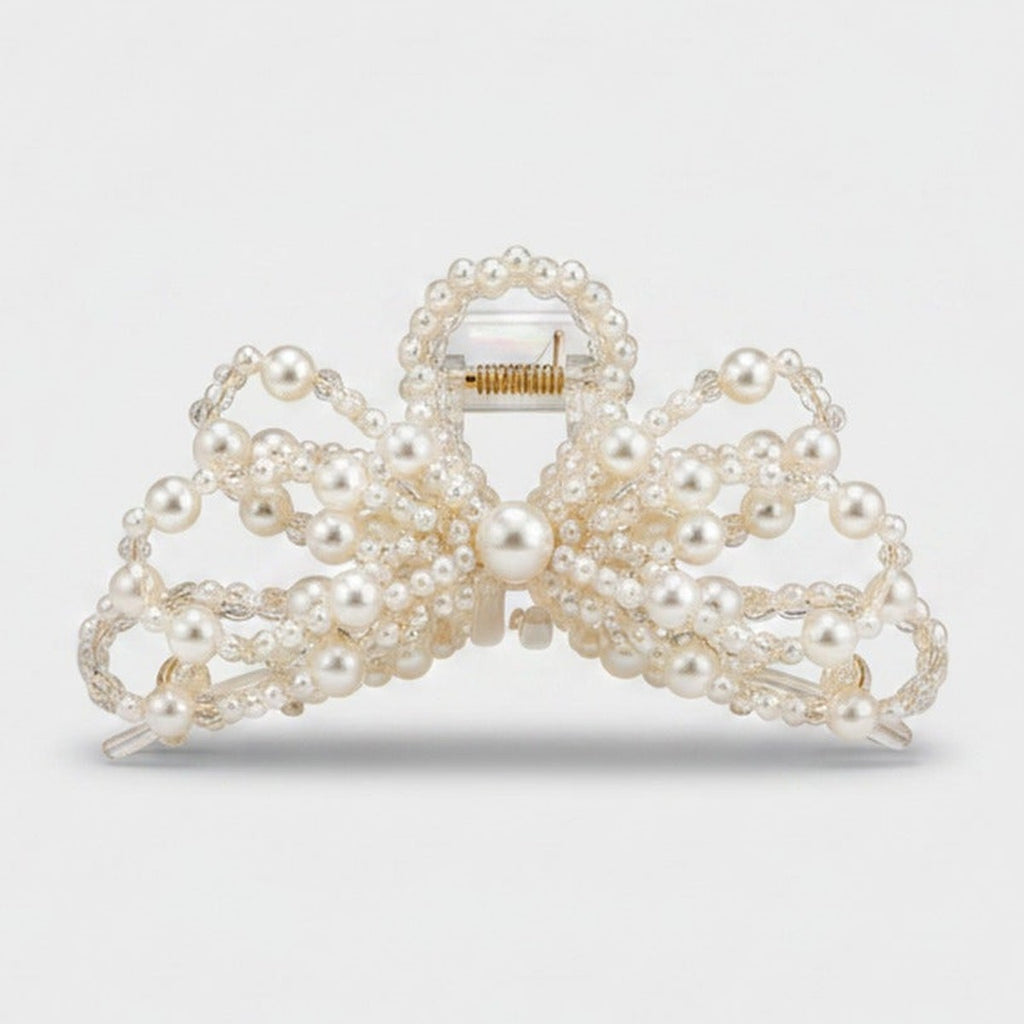 Pearl Beaded Butterfly Hair Claw Clip – hair accessories (view 1)