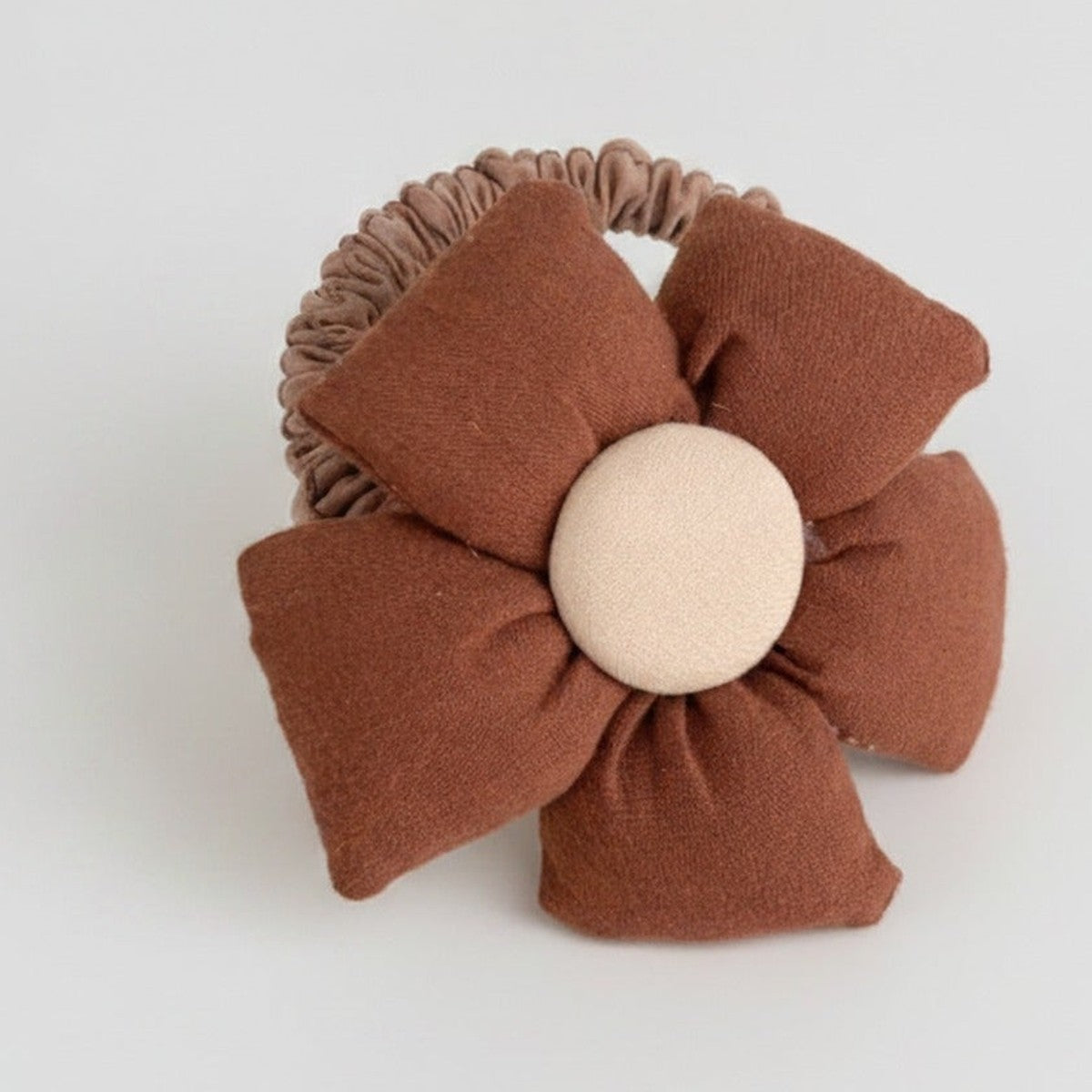 Rust Flower Hair Clip with Cream Center – hair accessories (view 1)